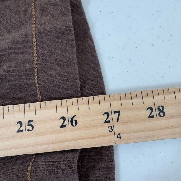 Round tree & Yorke Men’s Long Sleeve Brown Shirt Size Large Skater Style - Picture 7 of 8